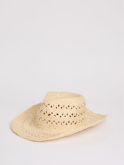 Lipsy Natural Cutout Western Hat - Image 3 of 3