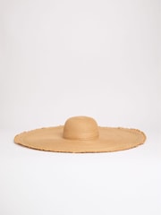 Lipsy Natural Oversize Floppy Raffia Hat - Image 4 of 4