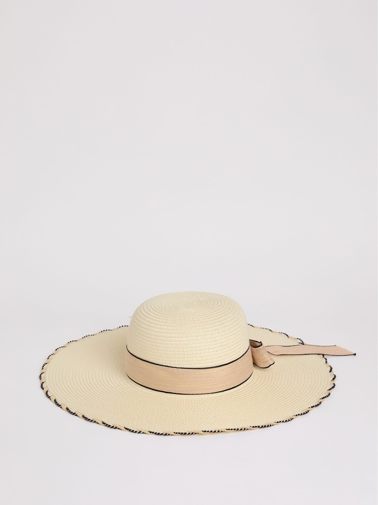 Lipsy Natural Floppy Hat with Bow - Image 5 of 5