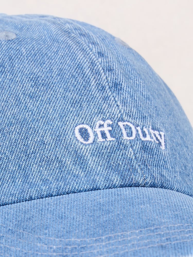 Lipsy Denim Blue Embriodered Graphic Cap - Image 2 of 6