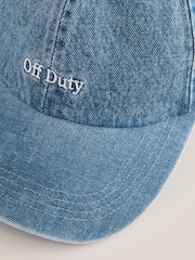 Lipsy Denim Blue Embriodered Graphic Cap - Image 6 of 6