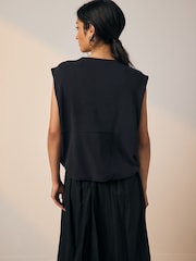 Black Slinky Supersoft Puffball Bubble Hem Gilet - Image 2 of 7