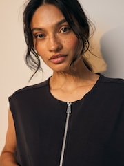 Black Slinky Supersoft Puffball Bubble Hem Gilet - Image 4 of 7