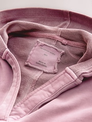 بنفسجي موف - Relaxed Fit Washed Cotton V-Neck Hoodie - صورة 3 من 5