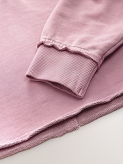 بنفسجي موف - Relaxed Fit Washed Cotton V-Neck Hoodie - صورة 4 من 5