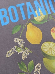 Charcoal Grey Kew Gardens X Next Vitamin Fruit Summer Graphic Relaxed Fit Crew-Neck Sweatshirt - Image 8 of 8