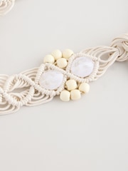 Ecru Macrame Bead Belt - Image 5 of 6