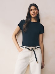 Black PU Tie Fasten Belt - Image 1 of 4