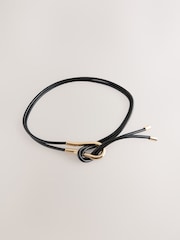 Black PU Tie Fasten Belt - Image 2 of 4