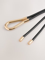 Black PU Tie Fasten Belt - Image 3 of 4