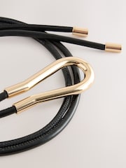 Black PU Tie Fasten Belt - Image 4 of 4