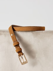 Tobacco Premium Made In Italy Suede Micro Skinny Belt - Image 3 of 5