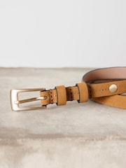Tobacco Premium Made In Italy Suede Micro Skinny Belt - Image 5 of 5