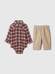 Gap Red Flannel Shirt and Trousers Outfit Set (Newborn-24mths) - Image 1 of 3