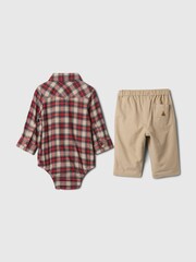 Gap Red Flannel Shirt and Trousers Outfit Set (Newborn-24mths) - Image 2 of 3