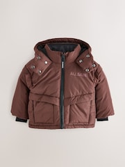 smALLSAINTS Red Boys Logo Padded Younger Jackets - Image 1 of 7