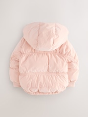smALLSAINTS Light Pink Younger Girls Ruched Short Padded Coat - Image 10 of 14