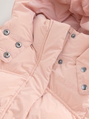 smALLSAINTS Light Pink Younger Girls Ruched Short Padded Coat - Image 12 of 14