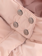 smALLSAINTS Light Pink Younger Girls Ruched Short Padded Coat - Image 13 of 14