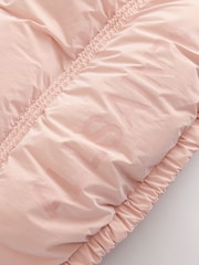 smALLSAINTS Light Pink Younger Girls Ruched Short Padded Coat - Image 14 of 14