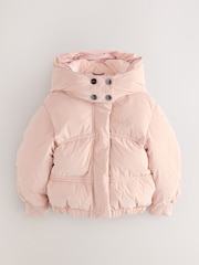 smALLSAINTS Light Pink Younger Girls Ruched Short Padded Coat - Image 9 of 14