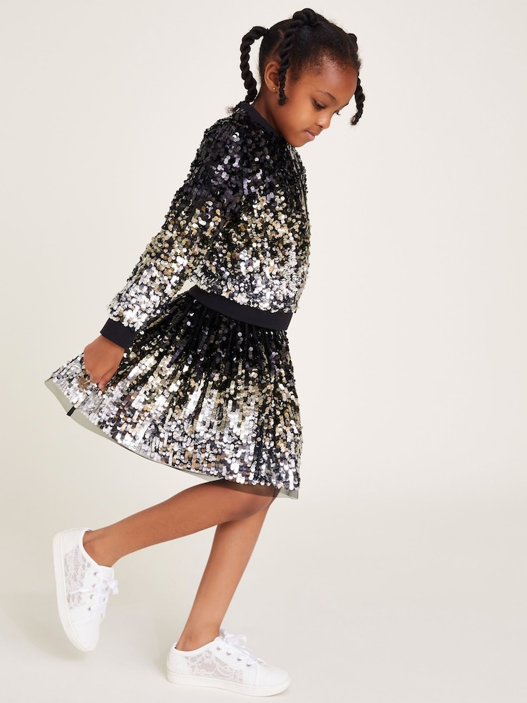 Monsoon Black Ombre Sequin Skirt - Image 1 of 4