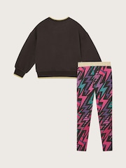 Monsoon Black Lightning Bolt Sweatshirt and Leggings Set - Image 2 of 3