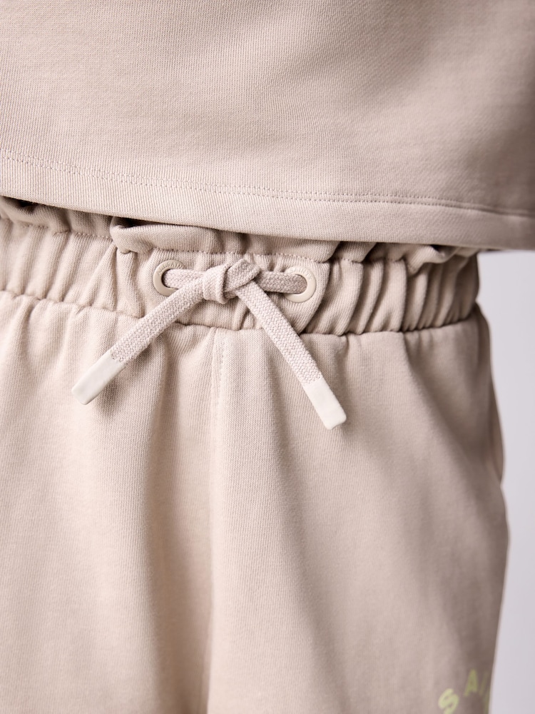 smALLSAINTS Mink/Pink Girls Tierra Sweatshirt and Sweat Shorts Set - Image 12 of 12