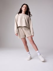 smALLSAINTS Mink/Pink Girls Tierra Sweatshirt and Sweat Shorts Set - Image 3 of 12
