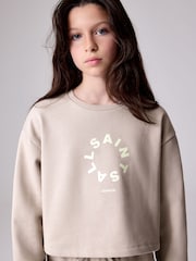 smALLSAINTS Mink/Pink Girls Tierra Sweatshirt and Sweat Shorts Set - Image 7 of 12