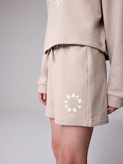 smALLSAINTS Mink/Pink Girls Tierra Sweatshirt and Sweat Shorts Set - Image 8 of 12