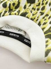 smALLSAINTS Yellow Leopard Oversized Rihan Baloon Sleeve Sweatshirt - Image 10 of 14