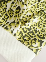smALLSAINTS Yellow Leopard Oversized Rihan Baloon Sleeve Sweatshirt - Image 13 of 14