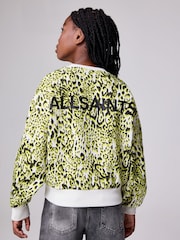 smALLSAINTS Yellow Leopard Oversized Rihan Baloon Sleeve Sweatshirt - Image 2 of 14