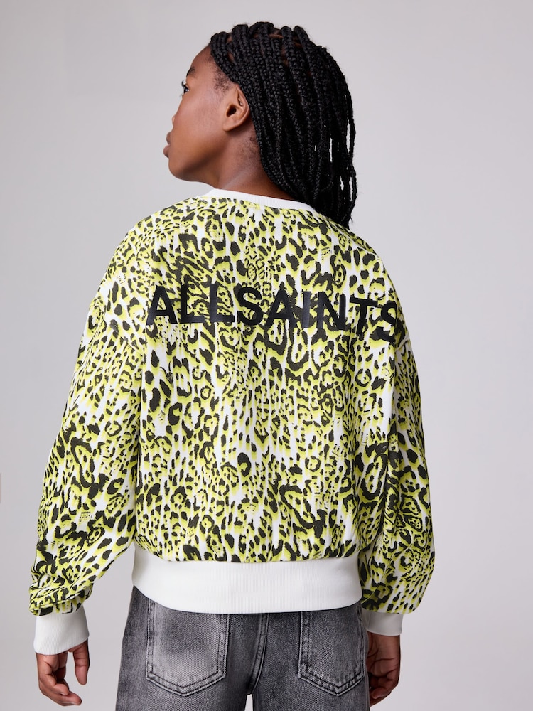 smALLSAINTS Yellow Leopard Oversized Rihan Baloon Sleeve Sweatshirt - Image 2 of 14 smALLSAINTS Yellow Leopard Oversized Rihan Baloon Sleeve Sweatshirt - Image 2 of 14