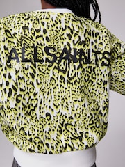 smALLSAINTS Yellow Leopard Oversized Rihan Baloon Sleeve Sweatshirt - Image 6 of 14