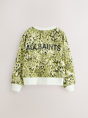 smALLSAINTS Yellow Leopard Oversized Rihan Baloon Sleeve Sweatshirt - Image 9 of 14