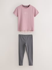 smALLSAINTS Mid Pink Lace Back T-Shirt and Leggings Set - Image 6 of 10
