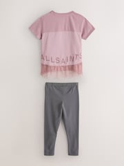 smALLSAINTS Mid Pink Lace Back T-Shirt and Leggings Set - Image 7 of 10