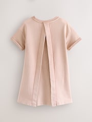 smALLSAINTS Pink Logo Lace Pleat Back T-Shirt Dress - Image 2 of 4
