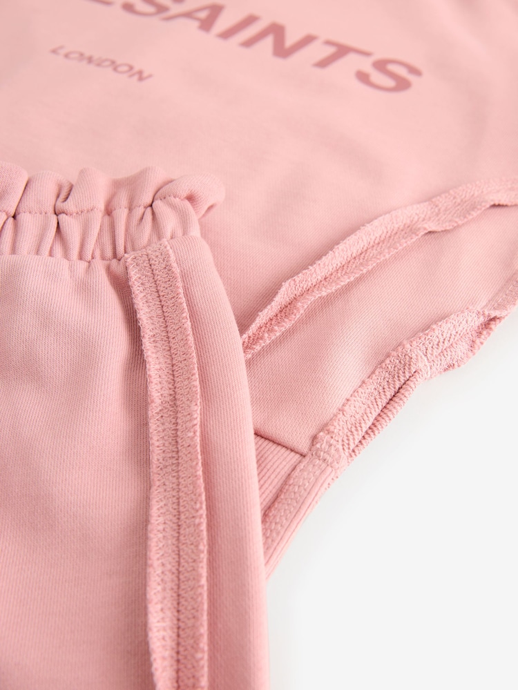 smALLSAINTS Mid Pink Girls Oversized Logo Sweatshirt and Shorts Set - Image 10 of 10