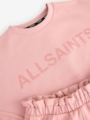 smALLSAINTS Mid Pink Girls Oversized Logo Sweatshirt and Shorts Set - Image 13 of 13