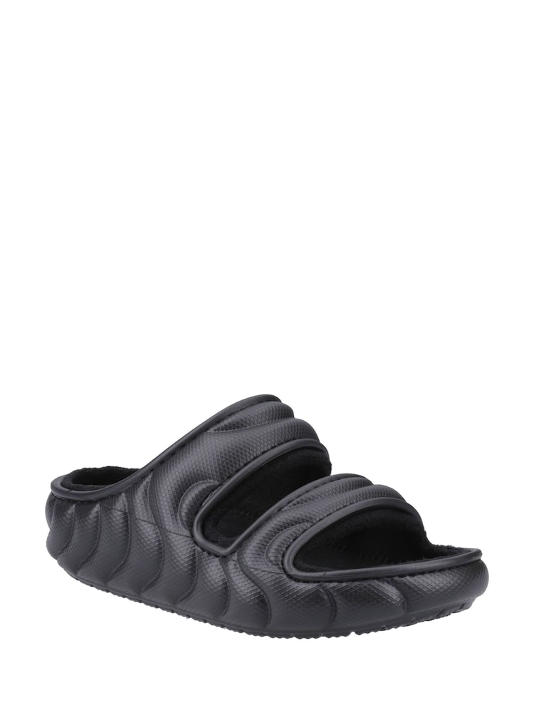 Crocs Black Classic Cozzzy Overpuff Sandals - Image 1 of 4