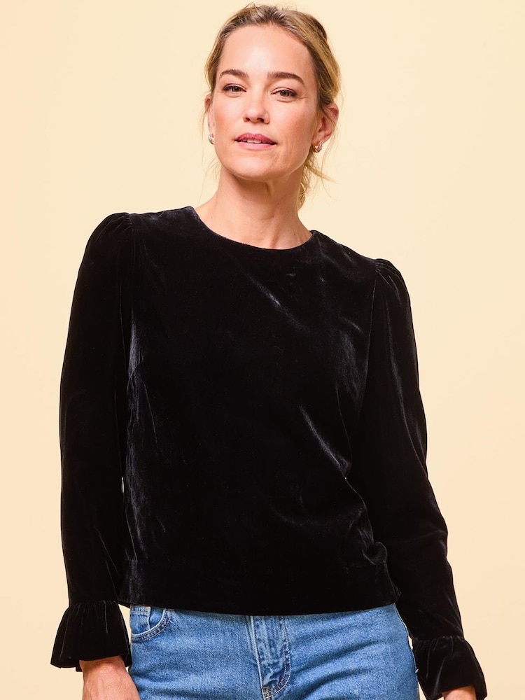 Aspiga Black Victoria Velvet Top - Image 2 of 5