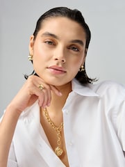 Aela 18k Gold Plated Long Chain Pendant Necklace - Image 2 of 3