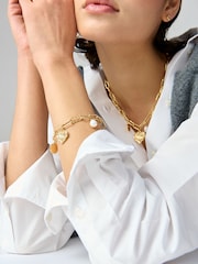Aela 18k Gold Plated Heart Charm And Freshwater Pearl Bracelet - Image 2 of 4