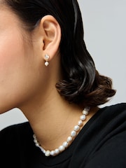 Aela 18k Gold Plated Stone And Freshwater Pearl Earrings Set - Image 2 of 3