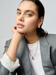 Aela Genuine Leather Cord 18k Gold Plated Snakechain Multirow Necklace - Image 1 of 3