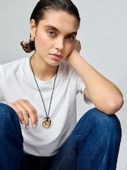 Aela Genuine Leather Cord And Adjustable Length Black Pendant - Image 1 of 3