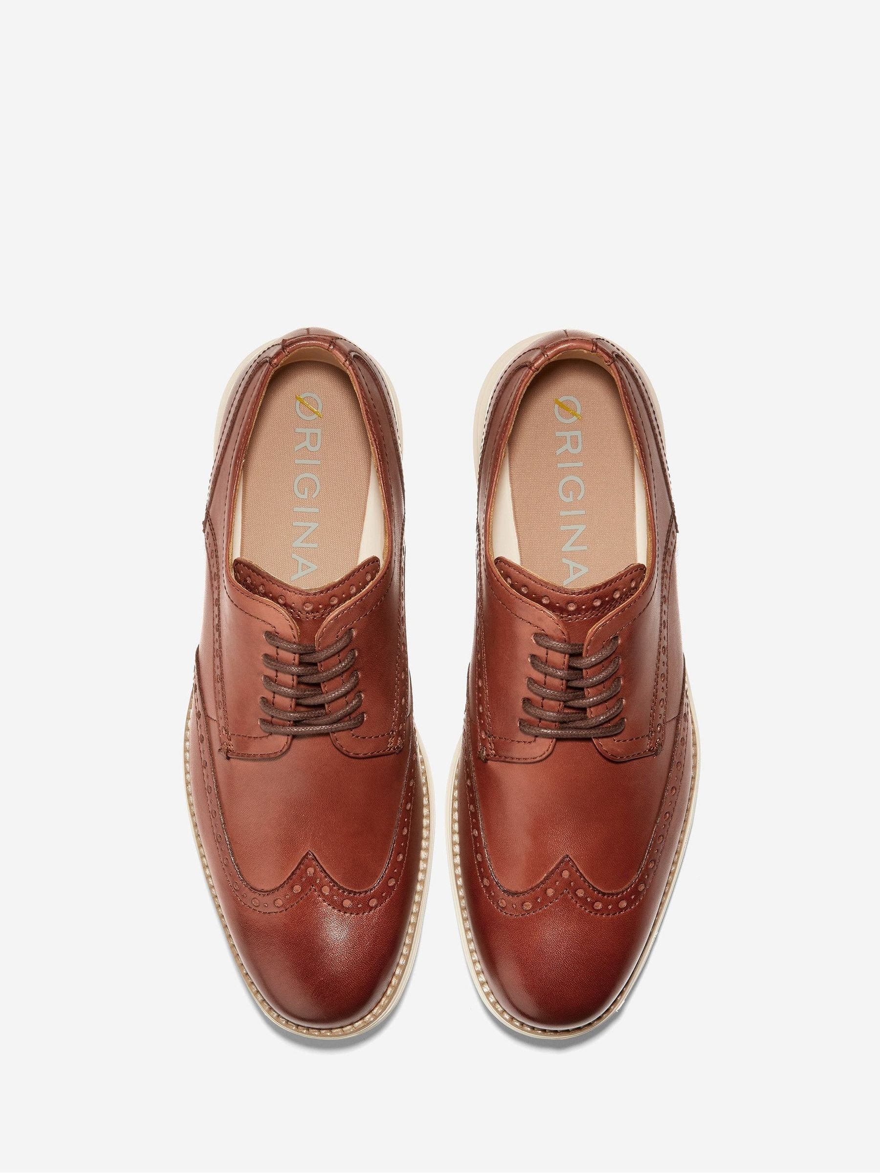 Buy Cole Haan Brown Standard Fit Originalgrand Wingtip Oxford